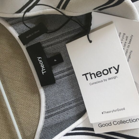 Theory Stripe Puff Sleeve Top NWT Size P - Picture 5 of 6